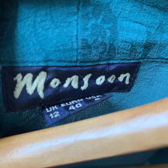 Vintage y2k monsoon silk blouse size uk 12 sleeveless - Picture 5 of 10